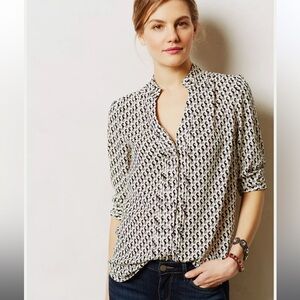 Moulinette Souers at Anthro Seahorse Blouse - Navy size 8